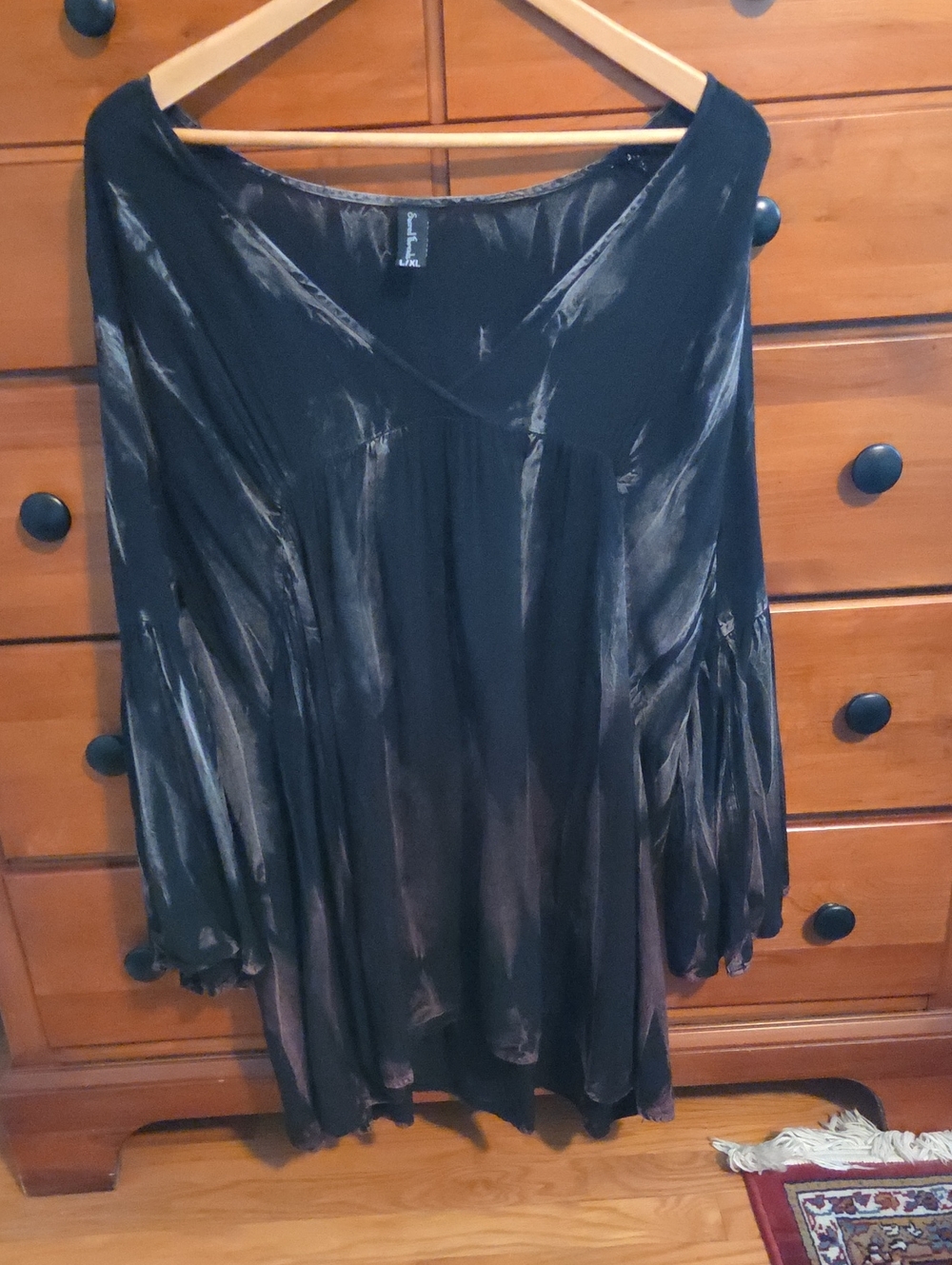 Sacred Threads Black Balloon-Sleeve Tunic/Dress